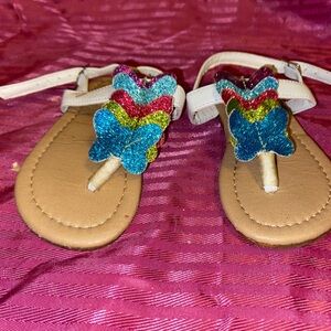 Colorful Glitter Butterfly Kids Sandals size 7